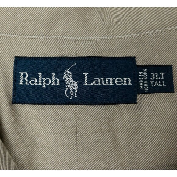 Polo Ralph Lauren Button-Down Shirt Men's 3XLT Tall Light Tan Long Sleeve - Picture 3 of 12